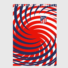 Скетчбук с принтом Atletico Madrid в Тюмени, 100% бумага
 | 48 листов, плотность листов — 100 г/м2, плотность картонной обложки — 250 г/м2. Листы скреплены сверху удобной пружинной спиралью | атлетико мадрид | полосы | эмблема