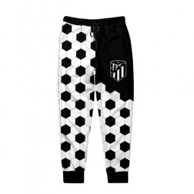 Мужские брюки 3D с принтом Atletico Madrid в Тюмени, 100% полиэстер | манжеты по низу, эластичный пояс регулируется шнурком, по бокам два кармана без застежек, внутренняя часть кармана из мелкой сетки | атлетико мадрид | эмблема