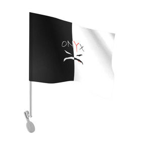 Флаг для автомобиля с принтом ONYX в Тюмени, 100% полиэстер | Размер: 30*21 см | onyx | американская группа | группа | музыка | надпись | хип хоп