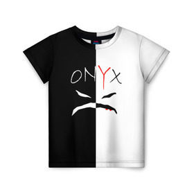 Детская футболка 3D с принтом ONYX в Тюмени, 100% гипоаллергенный полиэфир | прямой крой, круглый вырез горловины, длина до линии бедер, чуть спущенное плечо, ткань немного тянется | Тематика изображения на принте: onyx | американская группа | группа | музыка | надпись | хип хоп