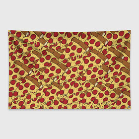 Флаг-баннер с принтом Pizza в Тюмени, 100% полиэстер | размер 67 х 109 см, плотность ткани — 95 г/м2; по краям флага есть четыре люверса для крепления | cheese | fast food | food | junk food | pizza | еда | пицца | сыр | фастфут