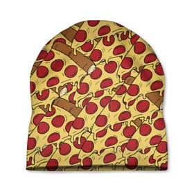 Шапка 3D с принтом Pizza в Тюмени, 100% полиэстер | универсальный размер, печать по всей поверхности изделия | cheese | fast food | food | junk food | pizza | еда | пицца | сыр | фастфут