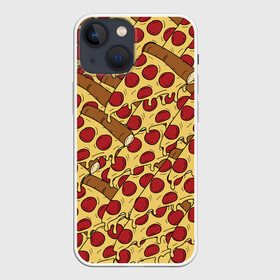 Чехол для iPhone 13 mini с принтом Pizza в Тюмени,  |  | Тематика изображения на принте: cheese | fast food | food | junk food | pizza | еда | пицца | сыр | фастфут