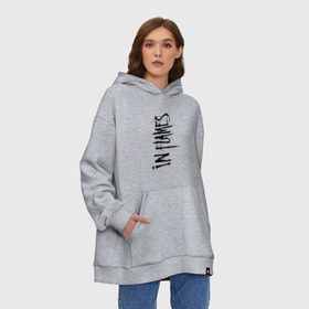 Худи SuperOversize хлопок с принтом In Flames Vertical Logo в Тюмени, 70% хлопок, 30% полиэстер, мягкий начес внутри | карман-кенгуру, эластичная резинка на манжетах и по нижней кромке, двухслойный капюшон
 | band | death | in flames | mdm | melodic | melodic death | melodic death metal | metal | metalcore | nu metal | rock | дес | дет | дэт | метал | рок