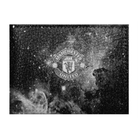 Обложка для студенческого билета с принтом Manchester United Cosmos в Тюмени, натуральная кожа | Размер: 11*8 см; Печать на всей внешней стороне | Тематика изображения на принте: england | football | logo | manchester united | sport | англия | арт | лига | лого | манчестер юнайтед | спорт | текстура | фк | футбол | футбольный клуб | эмблема