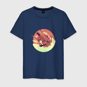 Мужская футболка хлопок с принтом Neon Genesis Evangeli в Тюмени, 100% хлопок | прямой крой, круглый вырез горловины, длина до линии бедер, слегка спущенное плечо. | евангелион