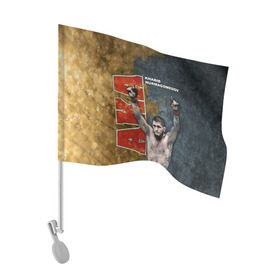 Флаг для автомобиля с принтом Хабиб Нурмагомедов (the Eagle) в Тюмени, 100% полиэстер | Размер: 30*21 см | aka | eagle | khabib | mma | ufc | орел | хабиб