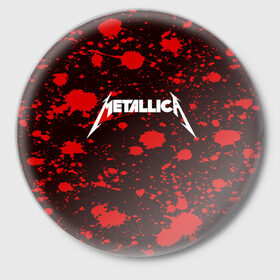 Значок с принтом Metallica в Тюмени,  металл | круглая форма, металлическая застежка в виде булавки | Тематика изображения на принте: metallica | punk | rock | альтернативный хип хоп | группа | инди поп | музыка | музыкальное произведение | ноты | панк | регги | рок | синти поп