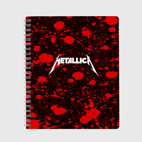 Тетрадь с принтом Metallica в Тюмени, 100% бумага | 48 листов, плотность листов — 60 г/м2, плотность картонной обложки — 250 г/м2. Листы скреплены сбоку удобной пружинной спиралью. Уголки страниц и обложки скругленные. Цвет линий — светло-серый
 | metallica | punk | rock | альтернативный хип хоп | группа | инди поп | музыка | музыкальное произведение | ноты | панк | регги | рок | синти поп