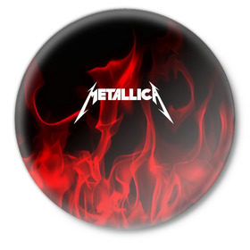 Значок с принтом METALLICA в Тюмени,  металл | круглая форма, металлическая застежка в виде булавки | metallica | punk | rock | альтернативный хип хоп | группа | инди поп | музыка | музыкальное произведение | ноты | панк | регги | рок | синти поп