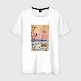 Мужская футболка хлопок с принтом Ретро. в Тюмени, 100% хлопок | прямой крой, круглый вырез горловины, длина до линии бедер, слегка спущенное плечо. | 1960 | вышка | газ | мороз | нефть | социализм | ссср | таймыр