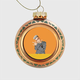 Стеклянный ёлочный шар с принтом Сайонара бой в Тюмени, Стекло | Диаметр: 80 мм | sayonara boy | морген | сайонара | элджей