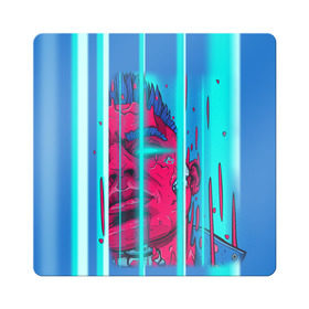 Магнит виниловый Квадрат с принтом Элджей в Тюмени, полимерный материал с магнитным слоем | размер 9*9 см, закругленные углы | sayonara boy | морген | сайонара | элджей