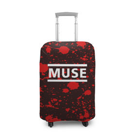 Чехол для чемодана 3D с принтом MUSE в Тюмени, 86% полиэфир, 14% спандекс | двустороннее нанесение принта, прорези для ручек и колес | 