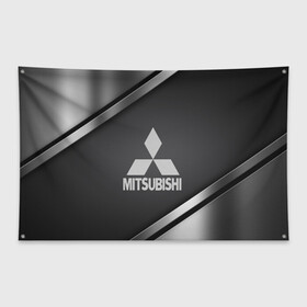 Флаг-баннер с принтом MITSUBISHI SPORT в Тюмени, 100% полиэстер | размер 67 х 109 см, плотность ткани — 95 г/м2; по краям флага есть четыре люверса для крепления |  машина | марка | митсубиси
