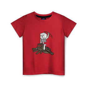 Детская футболка хлопок с принтом Spider Jockey в Тюмени, 100% хлопок | круглый вырез горловины, полуприлегающий силуэт, длина до линии бедер | minecraft | minecraft spider jockey | майнкрафт