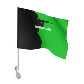 Флаг для автомобиля с принтом RAINBOW SIX SIEGE в Тюмени, 100% полиэстер | Размер: 30*21 см | cybersport | esports | pro league | r6 | rainbow | rainbow six | siege | six | армия | боевик | военные | война | игры | киберспорт | логотип | оперативники | радуга | шутер