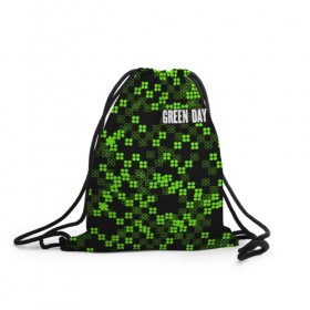 Рюкзак-мешок 3D с принтом Green Day в Тюмени, 100% полиэстер | плотность ткани — 200 г/м2, размер — 35 х 45 см; лямки — толстые шнурки, застежка на шнуровке, без карманов и подкладки | 