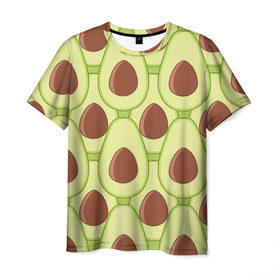 Мужская футболка 3D с принтом Авокадо в Тюмени, 100% полиэфир | прямой крой, круглый вырез горловины, длина до линии бедер | Тематика изображения на принте: avocado | food | fruit | pattern | vegan | vegetarian | авокадо | веган | вегетарианство | еда | паттерн | правильное питание | фрукт