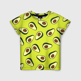 Детская футболка 3D с принтом Авокадо в Тюмени, 100% гипоаллергенный полиэфир | прямой крой, круглый вырез горловины, длина до линии бедер, чуть спущенное плечо, ткань немного тянется | avocado | food | fruit | pattern | vegan | vegetarian | авокадо | веган | вегетарианство | еда | паттерн | правильное питание | фрукт