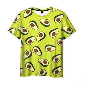 Мужская футболка 3D с принтом Авокадо в Тюмени, 100% полиэфир | прямой крой, круглый вырез горловины, длина до линии бедер | avocado | food | fruit | pattern | vegan | vegetarian | авокадо | веган | вегетарианство | еда | паттерн | правильное питание | фрукт
