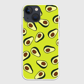 Чехол для iPhone 13 mini с принтом Авокадо в Тюмени,  |  | avocado | food | fruit | pattern | vegan | vegetarian | авокадо | веган | вегетарианство | еда | паттерн | правильное питание | фрукт