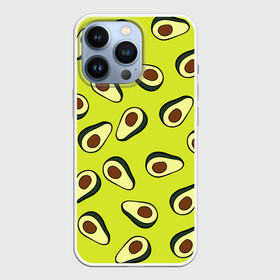 Чехол для iPhone 13 Pro с принтом Авокадо в Тюмени,  |  | Тематика изображения на принте: avocado | food | fruit | pattern | vegan | vegetarian | авокадо | веган | вегетарианство | еда | паттерн | правильное питание | фрукт