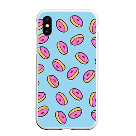 Чехол для iPhone XS Max матовый с принтом Пончики в Тюмени, Силикон | Область печати: задняя сторона чехла, без боковых панелей | doughnut | food | pattern | sweet | vegan | vegetarian | веган | вегетарианство | еда | паттерн | пончик | сладкое
