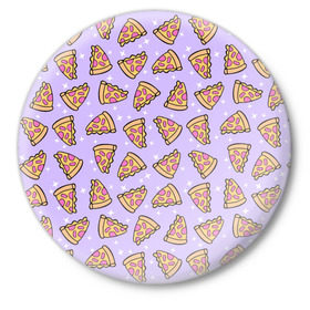 Значок с принтом Пицца Мун в Тюмени,  металл | круглая форма, металлическая застежка в виде булавки | food | pattern | pizza | sailor moon | еда | паттерн | пицца | сейлор мун