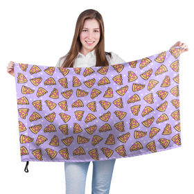 Флаг 3D с принтом Пицца Мун в Тюмени, 100% полиэстер | плотность ткани — 95 г/м2, размер — 67 х 109 см. Принт наносится с одной стороны | food | pattern | pizza | sailor moon | еда | паттерн | пицца | сейлор мун