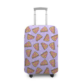 Чехол для чемодана 3D с принтом Пицца Мун в Тюмени, 86% полиэфир, 14% спандекс | двустороннее нанесение принта, прорези для ручек и колес | food | pattern | pizza | sailor moon | еда | паттерн | пицца | сейлор мун