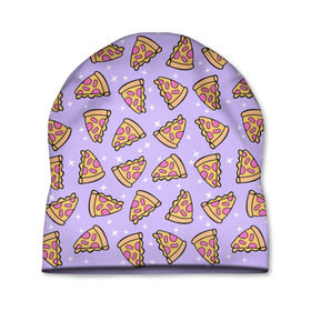 Шапка 3D с принтом Пицца Мун в Тюмени, 100% полиэстер | универсальный размер, печать по всей поверхности изделия | Тематика изображения на принте: food | pattern | pizza | sailor moon | еда | паттерн | пицца | сейлор мун