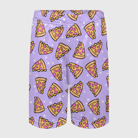 Детские спортивные шорты 3D с принтом Пицца Мун в Тюмени,  100% полиэстер
 | пояс оформлен широкой мягкой резинкой, ткань тянется
 | food | pattern | pizza | sailor moon | еда | паттерн | пицца | сейлор мун