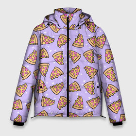 Мужская зимняя куртка 3D с принтом Пицца Мун в Тюмени, верх — 100% полиэстер; подкладка — 100% полиэстер; утеплитель — 100% полиэстер | длина ниже бедра, свободный силуэт Оверсайз. Есть воротник-стойка, отстегивающийся капюшон и ветрозащитная планка. 

Боковые карманы с листочкой на кнопках и внутренний карман на молнии. | Тематика изображения на принте: food | pattern | pizza | sailor moon | еда | паттерн | пицца | сейлор мун
