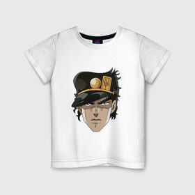 Детская футболка хлопок с принтом Джотаро в Тюмени, 100% хлопок | круглый вырез горловины, полуприлегающий силуэт, длина до линии бедер | Тематика изображения на принте: джо | джостар | ора яре дазе