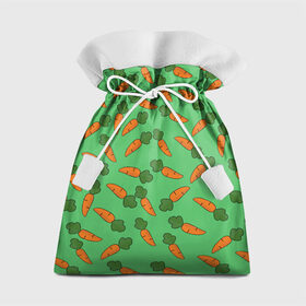 Подарочный 3D мешок с принтом Carrots в Тюмени, 100% полиэстер | Размер: 29*39 см | Тематика изображения на принте: carrot | food | pattern | vegan | vegetarian | веган | вегетарианство | еда | кролик | марковка | морковь | паттерн