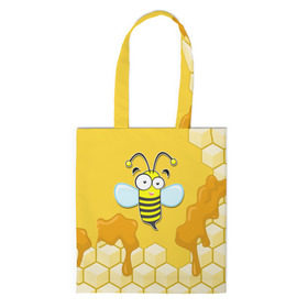 Сумка 3D повседневная с принтом Пчелка в Тюмени, 100% полиэстер | Плотность: 200 г/м2; Размер: 34×35 см; Высота лямок: 30 см | животные | лето | мед | насекомые | природа | пчела | пчелка | соты