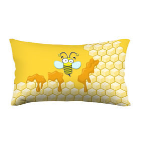 Подушка 3D антистресс с принтом Пчелка в Тюмени, наволочка — 100% полиэстер, наполнитель — вспененный полистирол | состоит из подушки и наволочки на молнии | животные | лето | мед | насекомые | природа | пчела | пчелка | соты