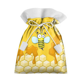 Подарочный 3D мешок с принтом Пчелка в Тюмени, 100% полиэстер | Размер: 29*39 см | животные | лето | мед | насекомые | природа | пчела | пчелка | соты