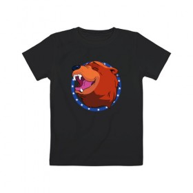 Детская футболка хлопок с принтом Bear for Hire в Тюмени, 100% хлопок | круглый вырез горловины, полуприлегающий силуэт, длина до линии бедер | bear for hire | far cry 5 | медведь | фар край 5