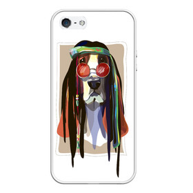 Чехол для iPhone 5/5S матовый с принтом Reggae Dog в Тюмени, Силикон | Область печати: задняя сторона чехла, без боковых панелей | хиппи