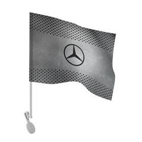 Флаг для автомобиля с принтом MERCEDES-BENZ в Тюмени, 100% полиэстер | Размер: 30*21 см | auto | automobile | car | carbon | machine | mercedes | motor | motor car | sport car | автомашина | бренд | легковой автомобиль | марка | спортивный автомобиль | тачка