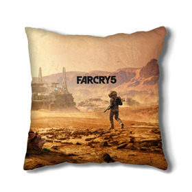 Подушка 3D с принтом Far Cry 5 Mars в Тюмени, наволочка – 100% полиэстер, наполнитель – холлофайбер (легкий наполнитель, не вызывает аллергию). | состоит из подушки и наволочки. Наволочка на молнии, легко снимается для стирки | 