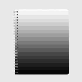 Тетрадь с принтом Серые полосы в Тюмени, 100% бумага | 48 листов, плотность листов — 60 г/м2, плотность картонной обложки — 250 г/м2. Листы скреплены сбоку удобной пружинной спиралью. Уголки страниц и обложки скругленные. Цвет линий — светло-серый
 | белый | градиент | минимализм | полосы | серый | черный