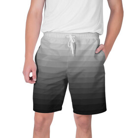Мужские шорты 3D с принтом Серые полосы в Тюмени,  полиэстер 100% | прямой крой, два кармана без застежек по бокам. Мягкая трикотажная резинка на поясе, внутри которой широкие завязки. Длина чуть выше колен | белый | градиент | минимализм | полосы | серый | черный