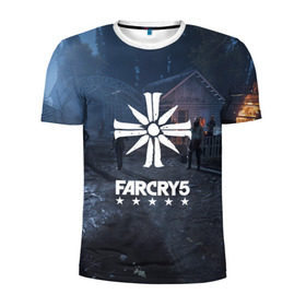 Мужская футболка 3D спортивная с принтом Cult Far Cry в Тюмени, 100% полиэстер с улучшенными характеристиками | приталенный силуэт, круглая горловина, широкие плечи, сужается к линии бедра | 