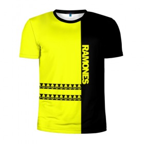 Мужская футболка 3D спортивная с принтом Ramones в Тюмени, 100% полиэстер с улучшенными характеристиками | приталенный силуэт, круглая горловина, широкие плечи, сужается к линии бедра | Тематика изображения на принте: группа | панк | рамон | рамонес | рамоунз | рамоунс | рок | хард