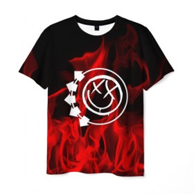 Мужская футболка 3D с принтом Blink 182 в Тюмени, 100% полиэфир | прямой крой, круглый вырез горловины, длина до линии бедер | punk | альтернативный хип хоп | группа | инди поп | музыка | музыкальное произведение | ноты | панк | регги | рок | синти поп