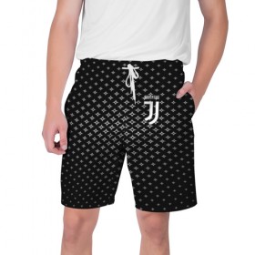 Мужские шорты 3D с принтом JUVENTUS SPORT в Тюмени,  полиэстер 100% | прямой крой, два кармана без застежек по бокам. Мягкая трикотажная резинка на поясе, внутри которой широкие завязки. Длина чуть выше колен | 
