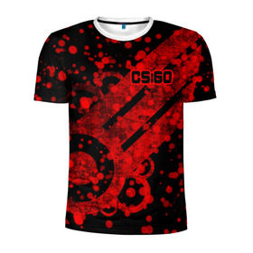Мужская футболка 3D спортивная с принтом Counter Strike Red Style в Тюмени, 100% полиэстер с улучшенными характеристиками | приталенный силуэт, круглая горловина, широкие плечи, сужается к линии бедра | cs go | global offensive | контр страйк | шутер